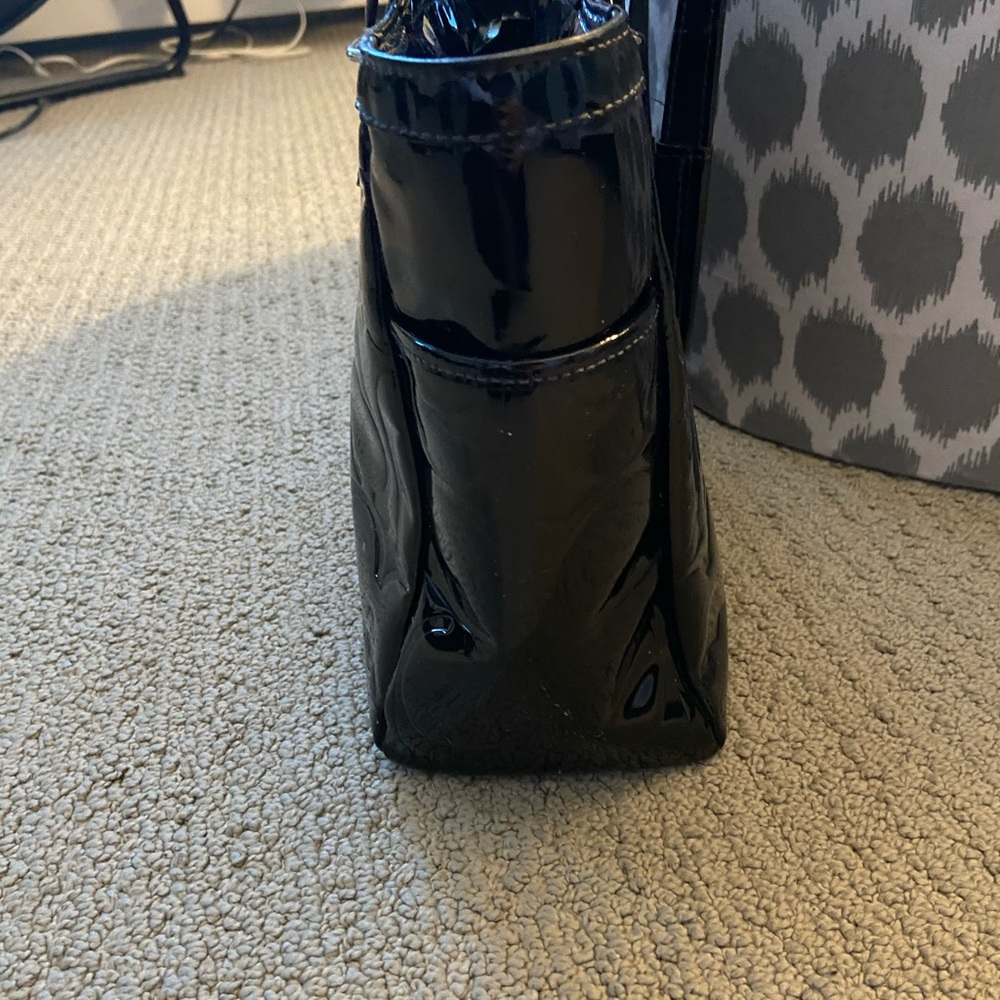 Pattern Leather Black Coach Bag - image 4